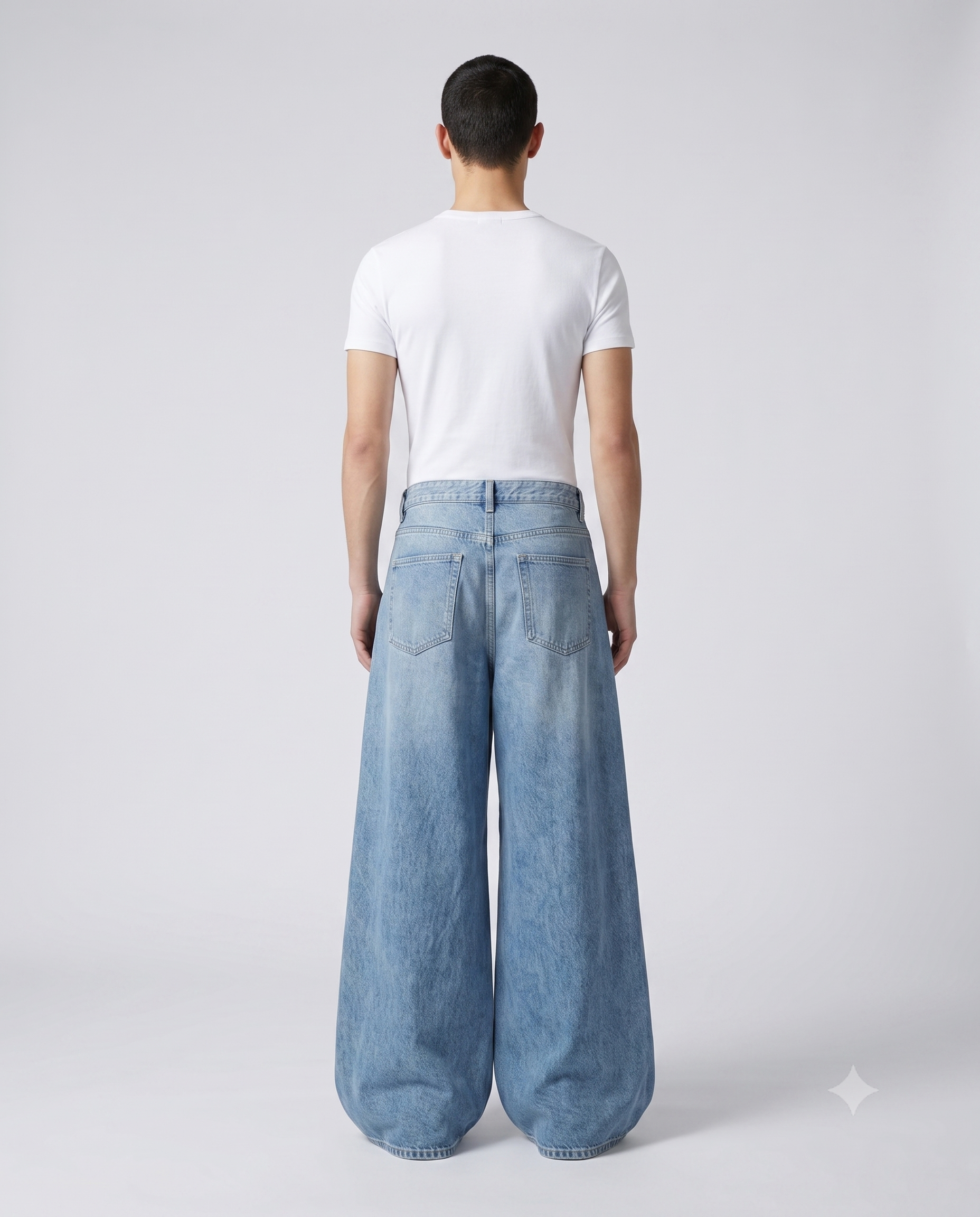 Big Easy Baggy Jeans — Vintage Blue on model — back view