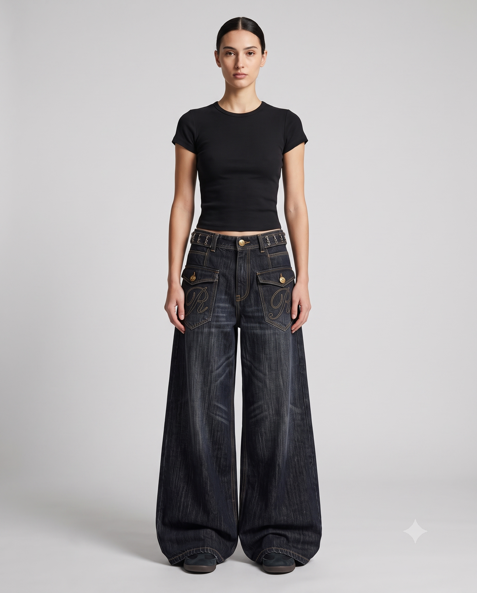 Big Easy Baggy Jeans Stone Wash on model — back view
