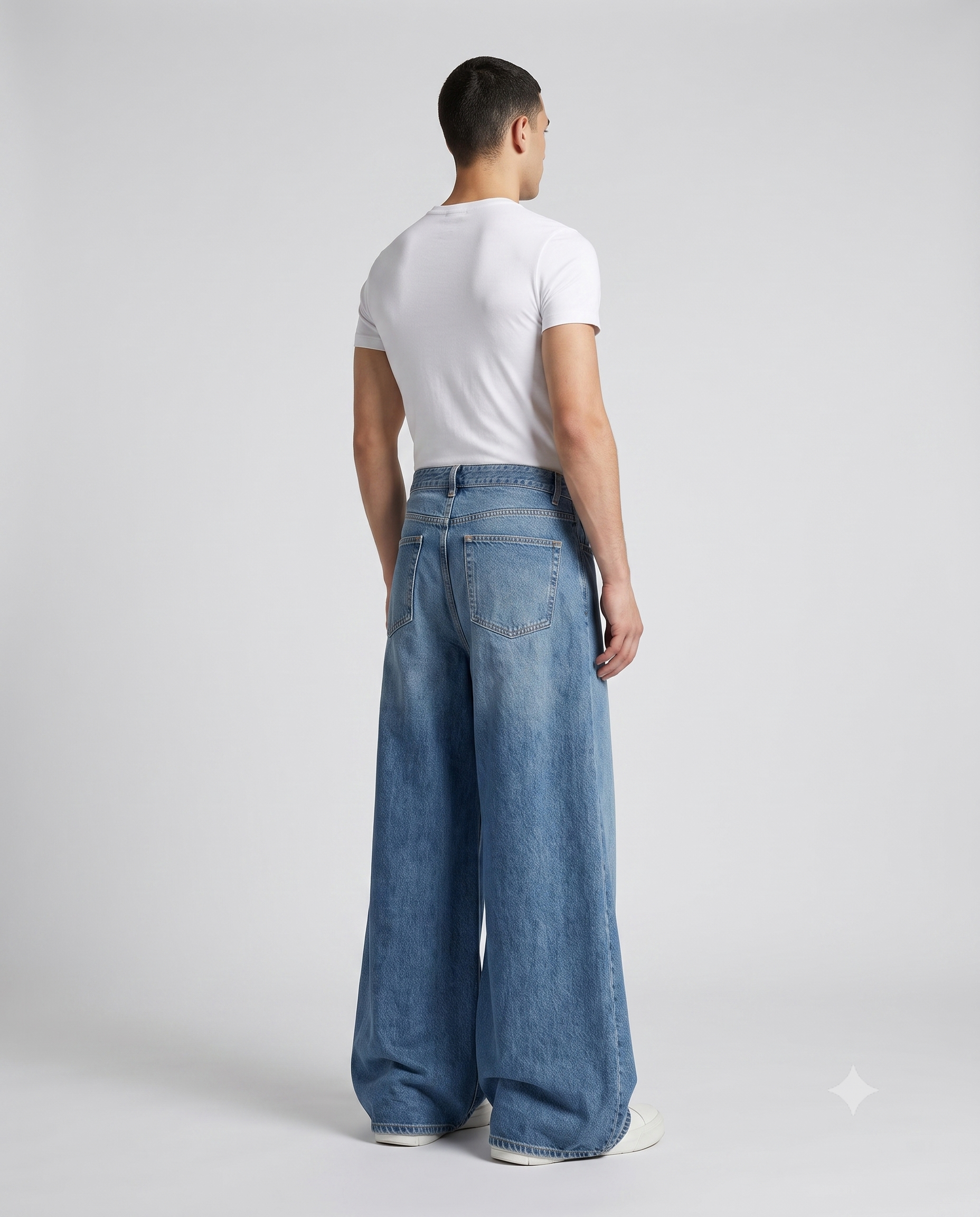 Big Easy Baggy Jeans Stone Wash on model — three-quarter view