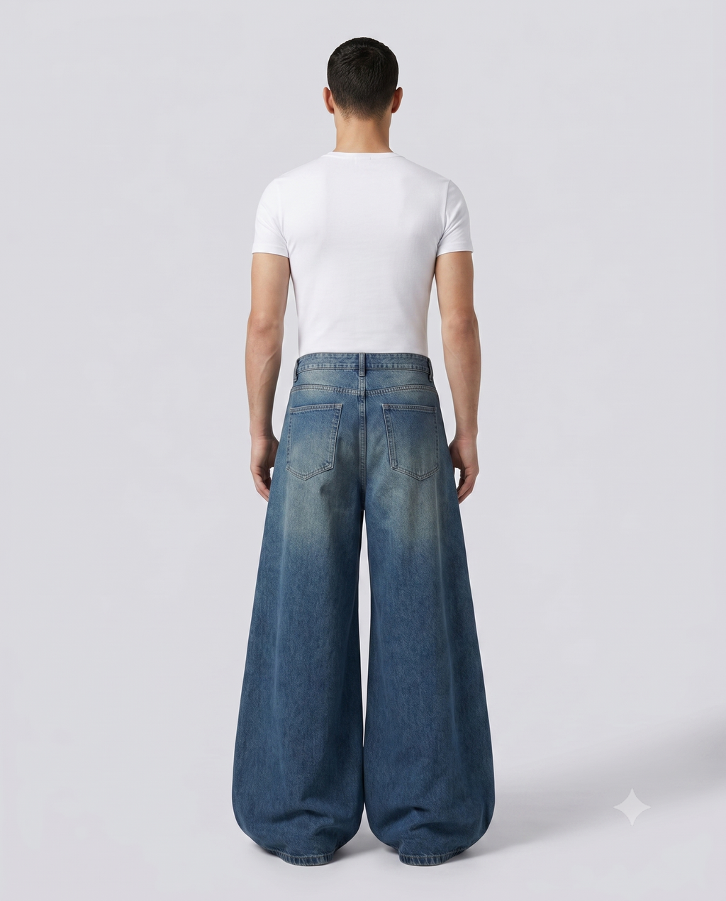 Session Baggy Jeans — Spliced Blue on model — back view