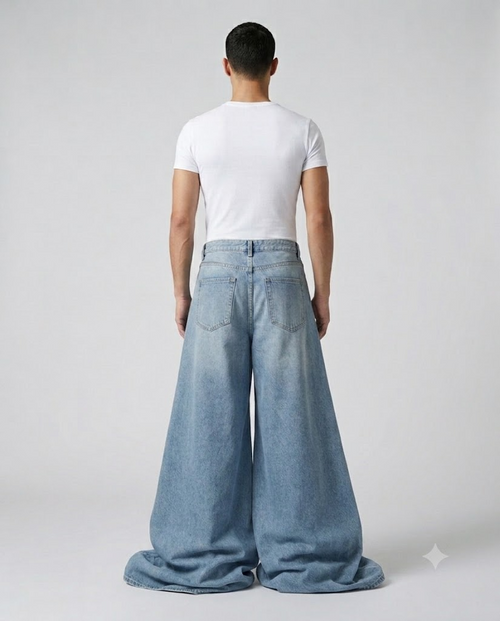 Big Easy Baggy Jeans — Light Wash on model — back view