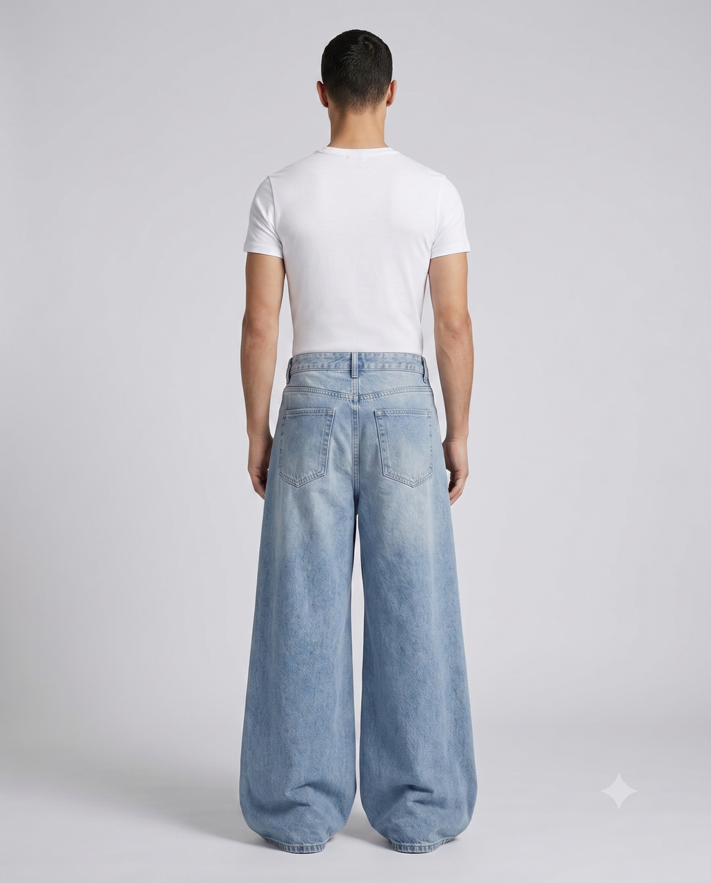 Big Easy Baggy Jeans — Sun Bleach on model — back view