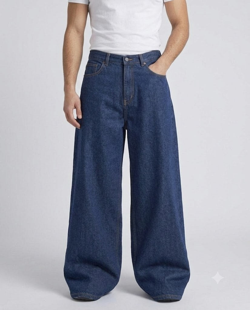 Anchor Straight Jeans — Dark Indigo on model — waist and pocket detail