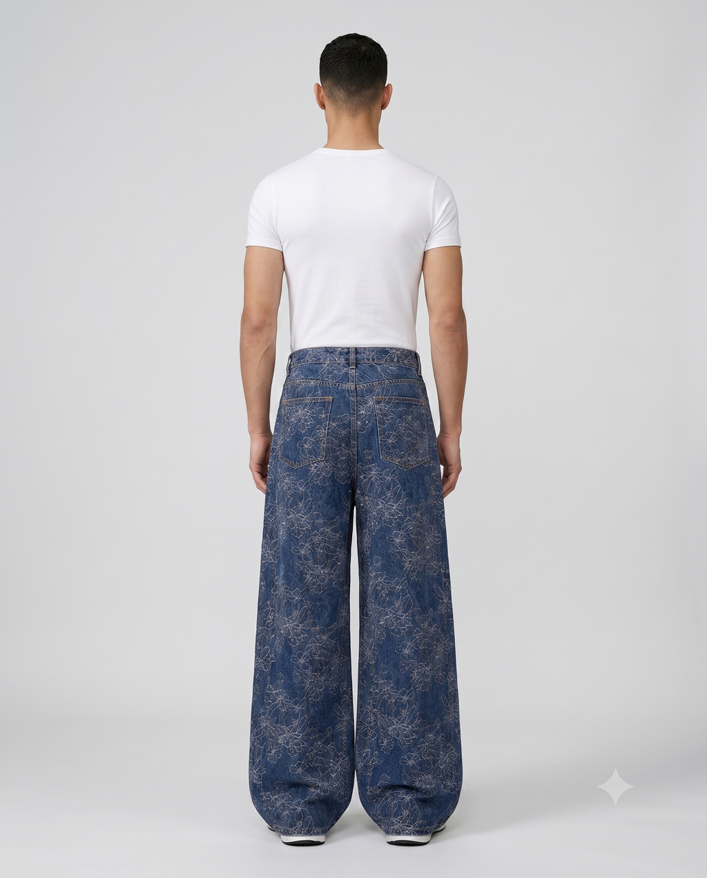 Boulevard Jeans — Bloom Indigo on model — back view