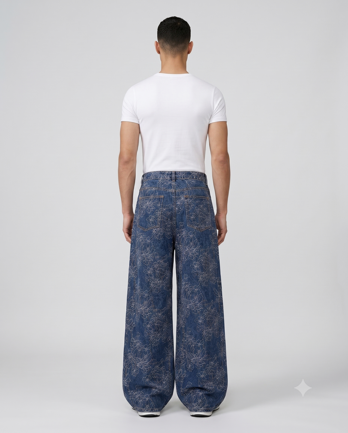 Boulevard Jeans — Bloom Indigo on model — back view