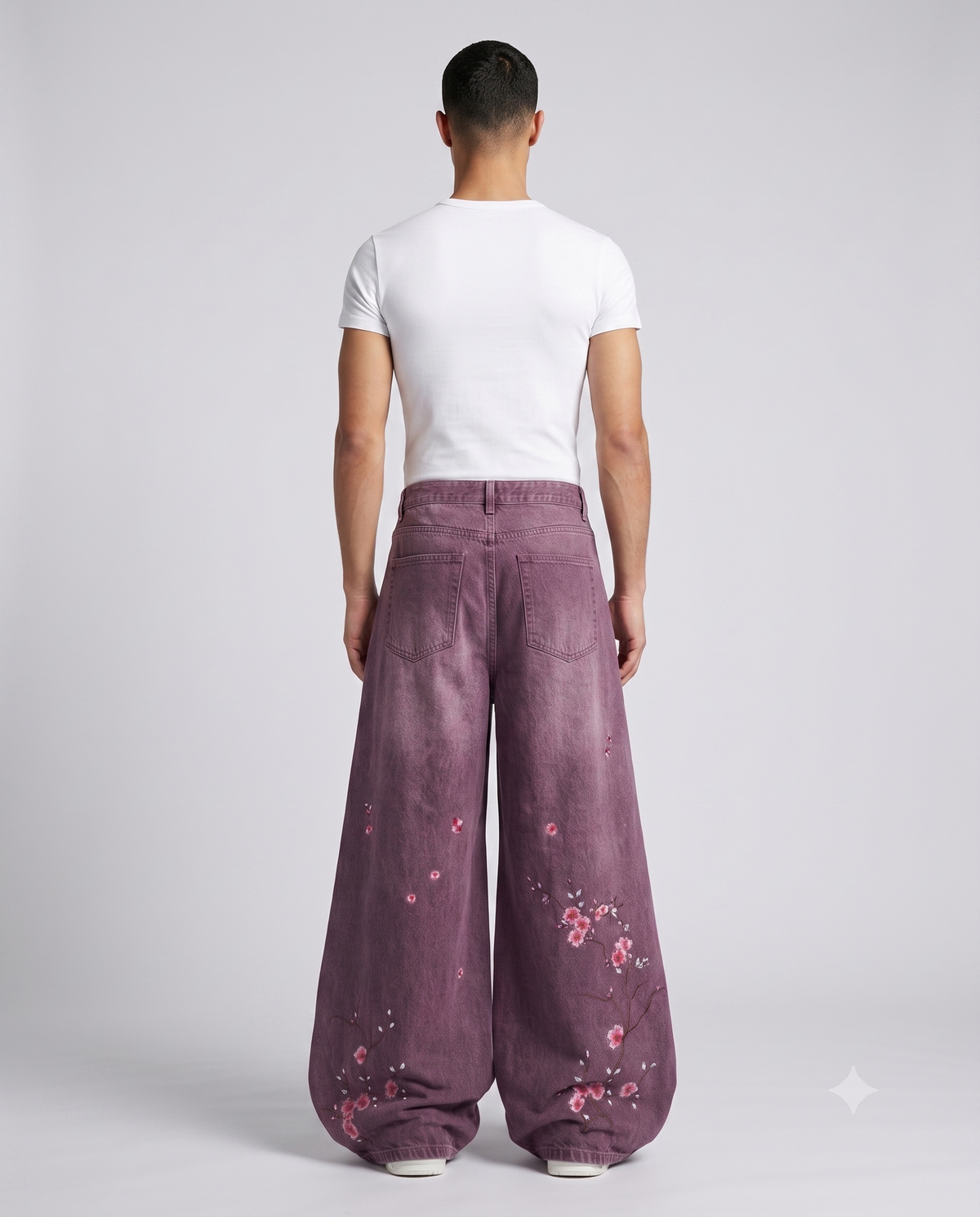 Big Easy Embroidered Jeans — Plum Wash on model — back view