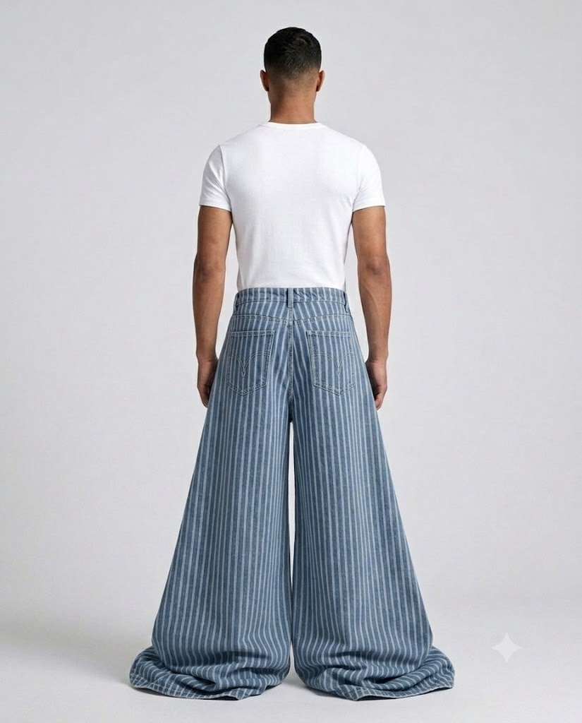 Easy Jeans — Shore Stripe on model — back view