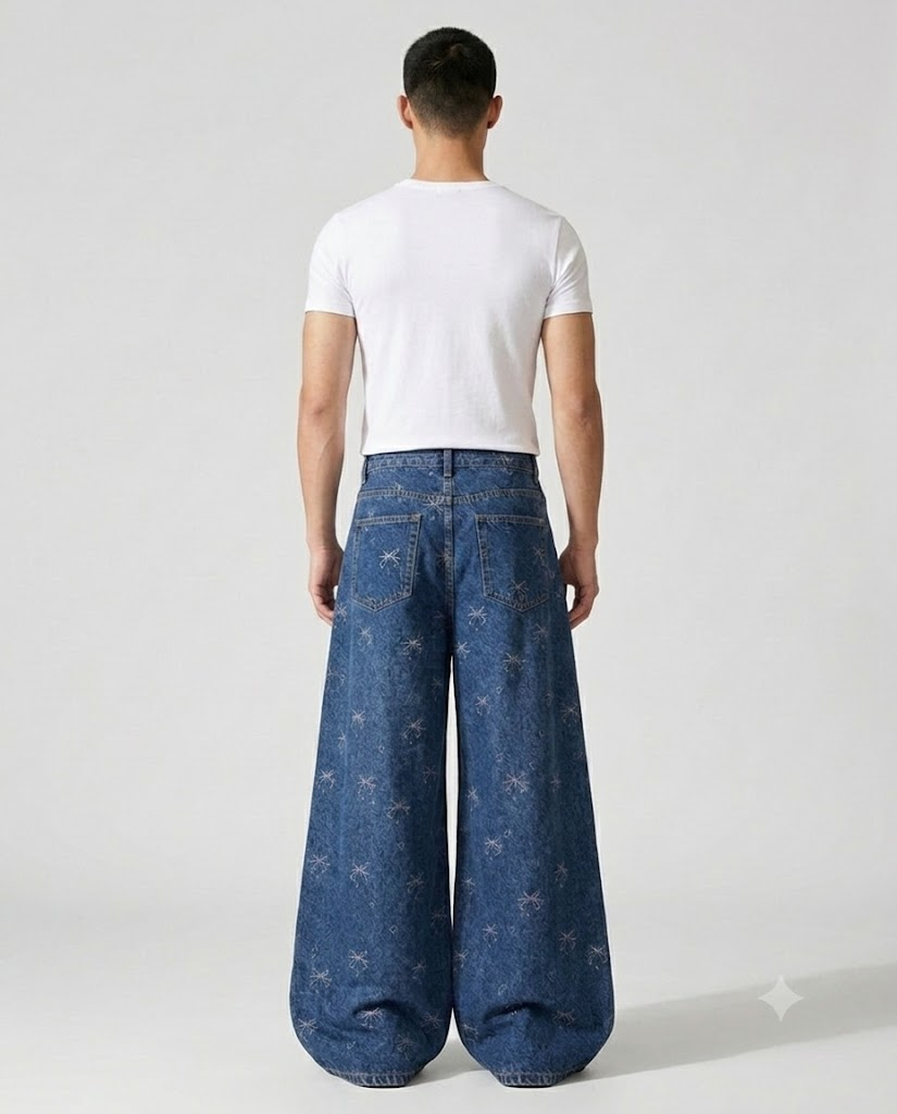 Maxout Jeans — Bow Weave on model — back view