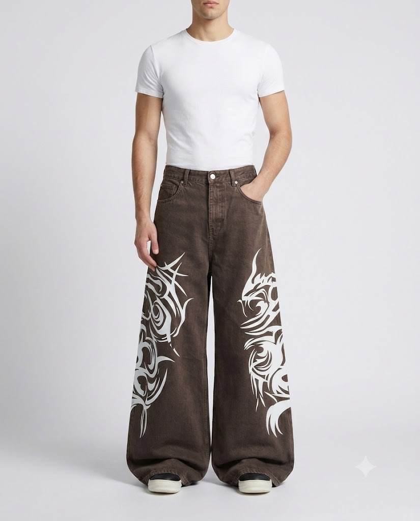 Slack Jeans — Totem Clay on model — waist and pocket detail