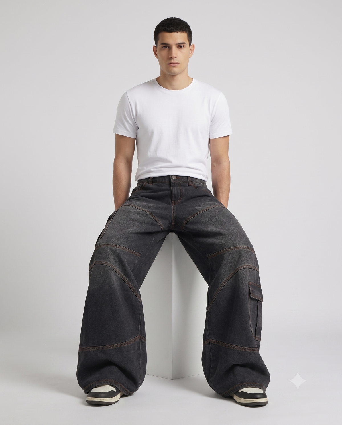 Maxout Jeans Vintage Fade on model — back view