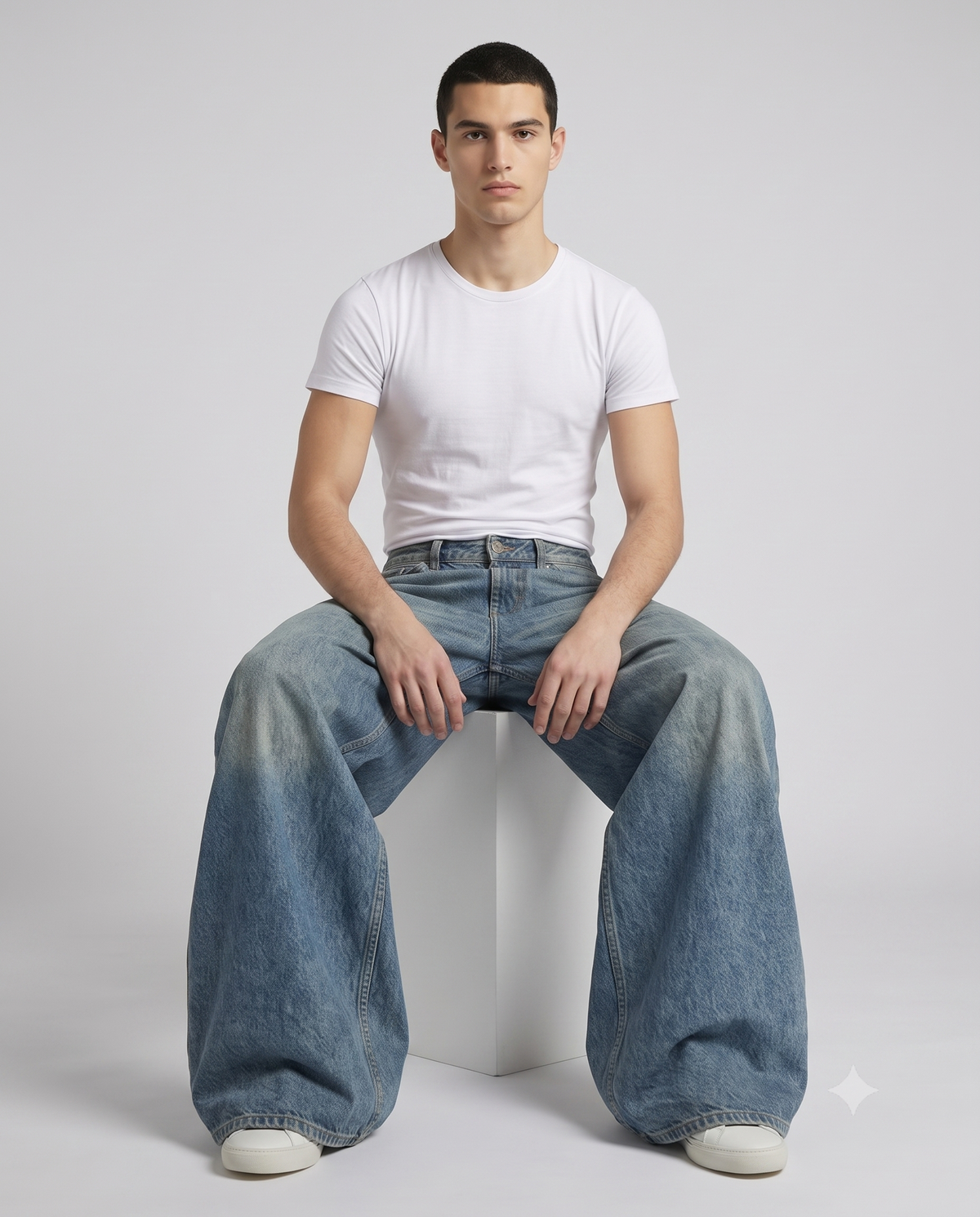 Boulevard Jeans Coal Black on model — three-quarter view