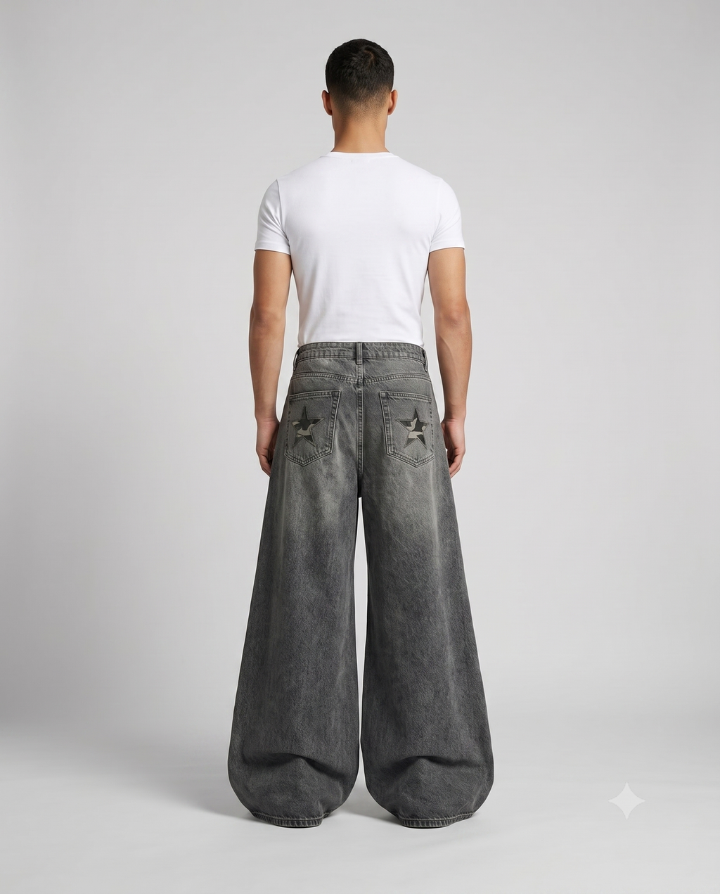 Big Easy Jeans — Camo Star on model — back view