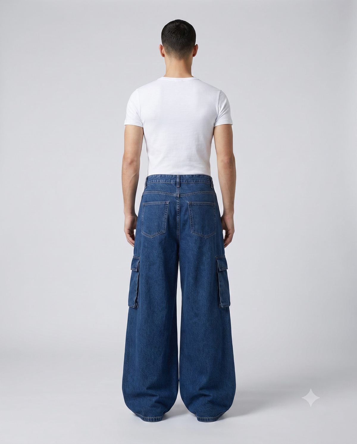 Big Easy Cargo Jeans — Night Shift on model — back view