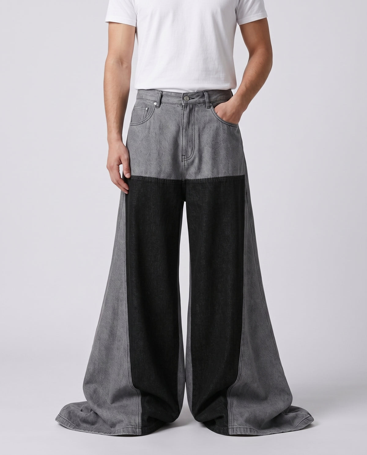 Easy Jeans Cinder Patch on model — waist and pocket detail