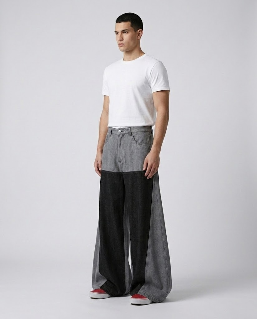 Easy Jeans Cinder Patch on model — three-quarter view