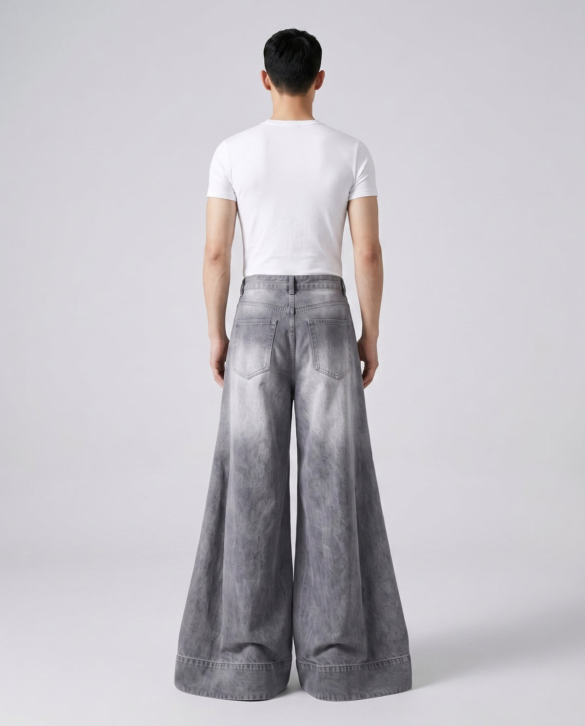 Maxout Jeans  Polar White on model — back view