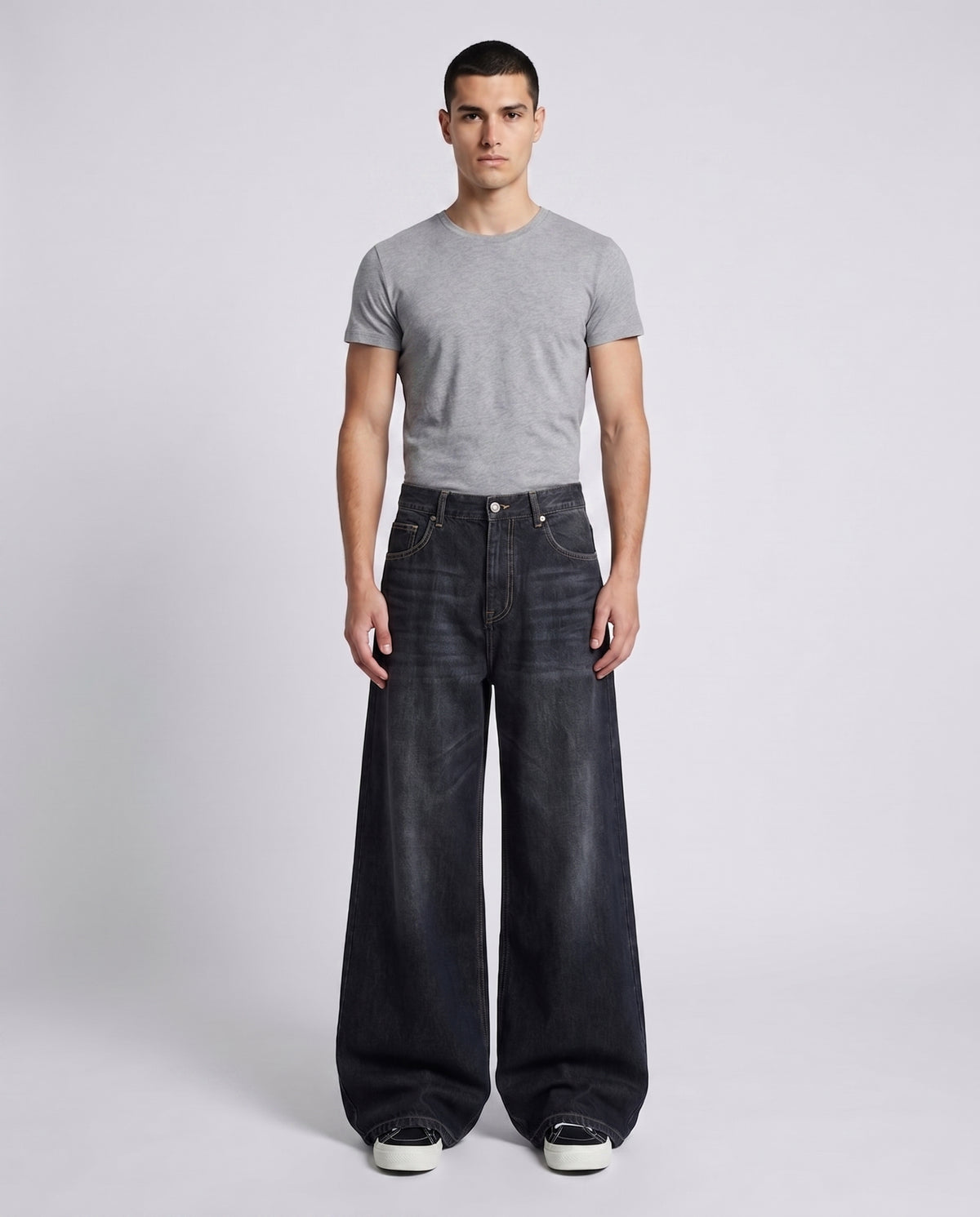 Big Easy Jeans Night Bloom on model — three-quarter view
