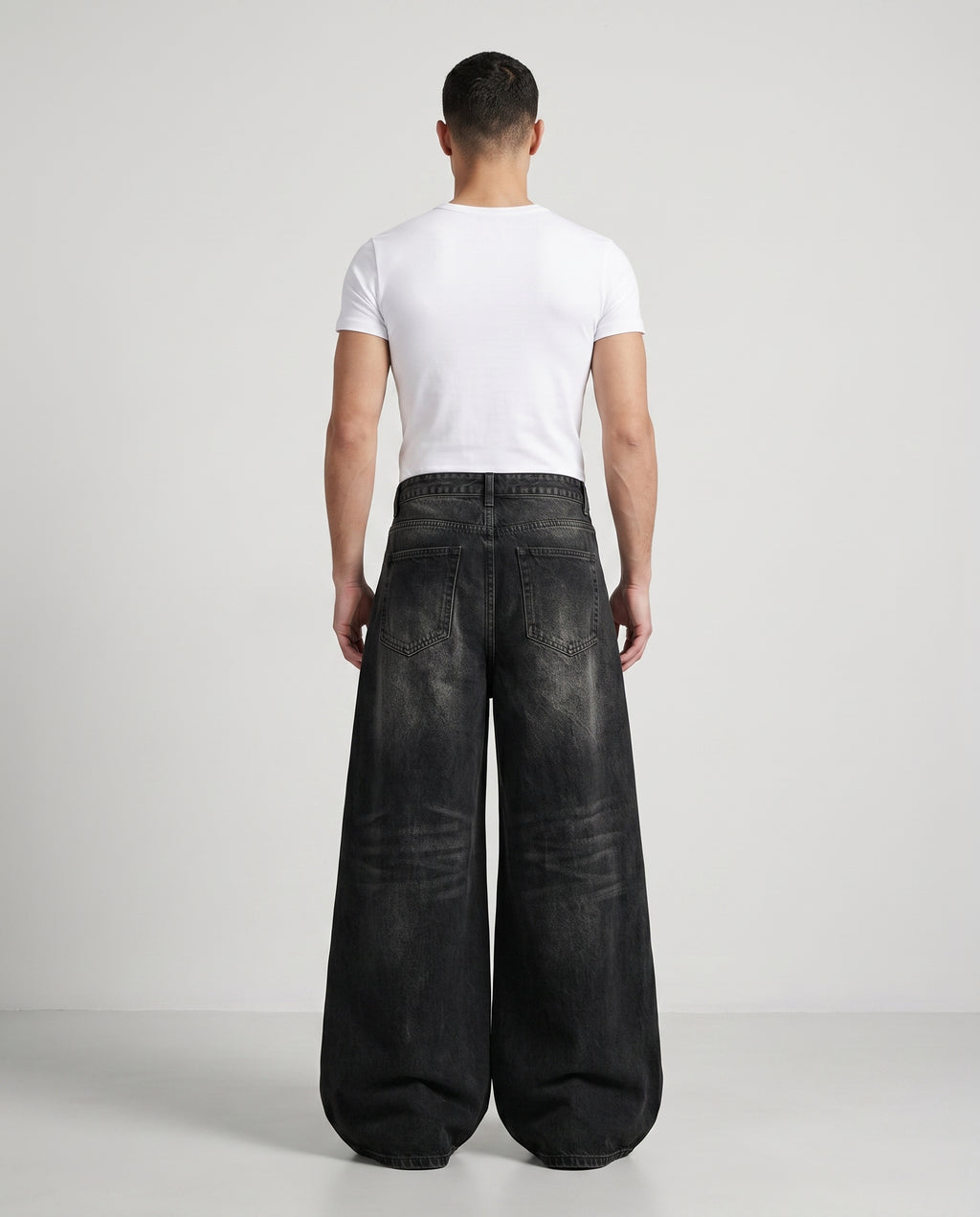 Session Jeans — Graffiti Black on model — back view