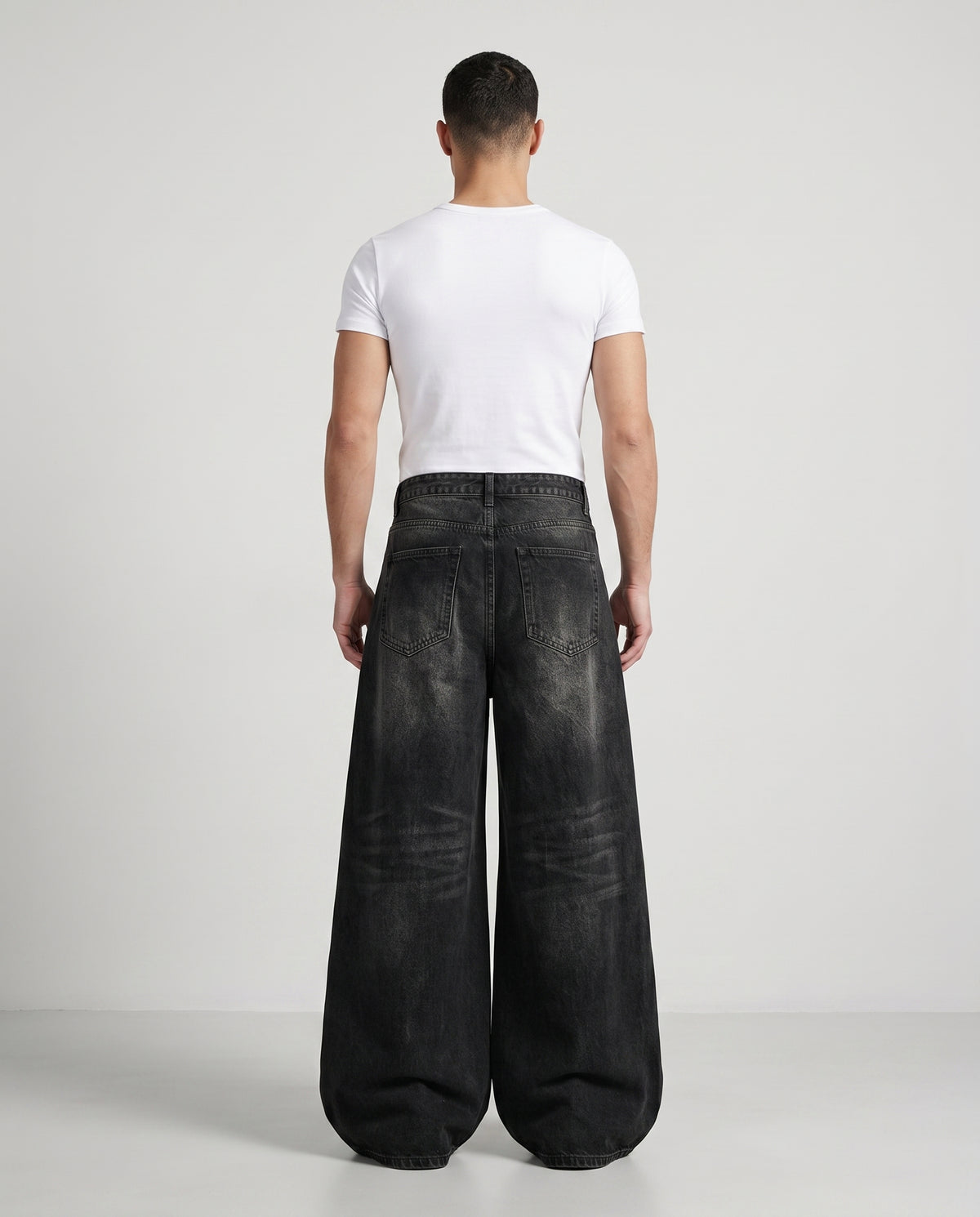 Session Jeans — Graffiti Black on model — back view