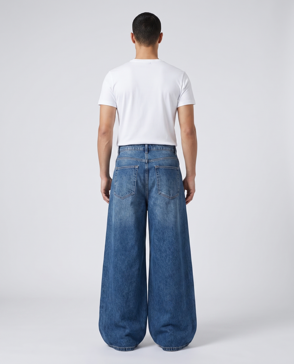 Maxout Jeans — Stonewash on model — back view
