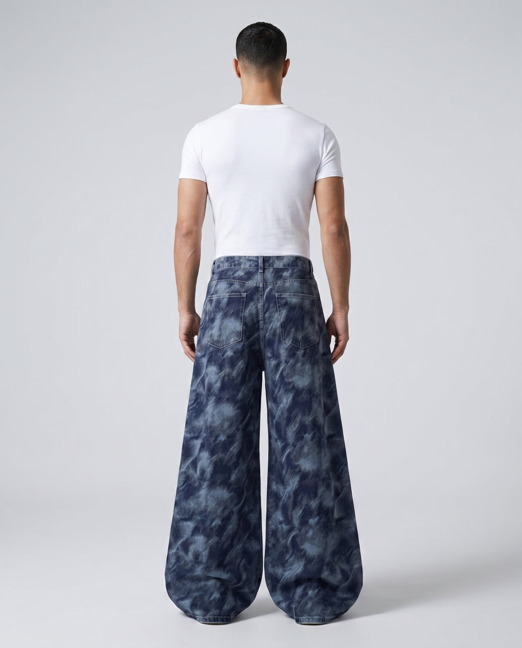 Maxout Jeans — Ink Cloud on model — back view