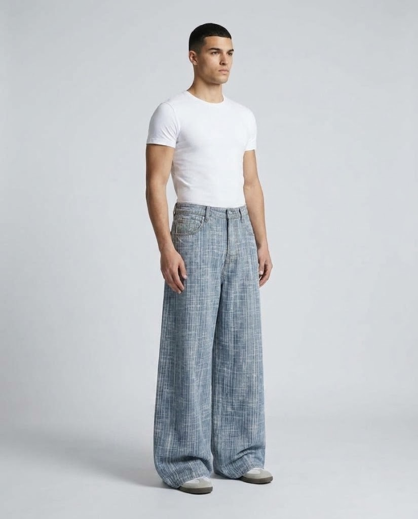 Maxout Jeans — Air Weave on model — three-quarter view