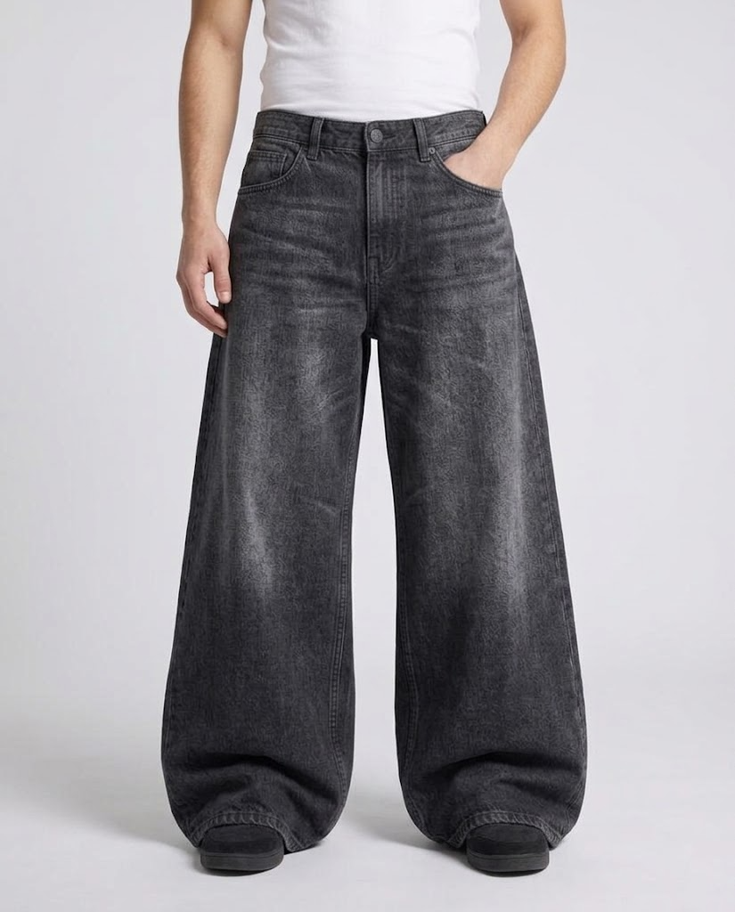 Easy Jeans — Washed Black on model — seated fit view