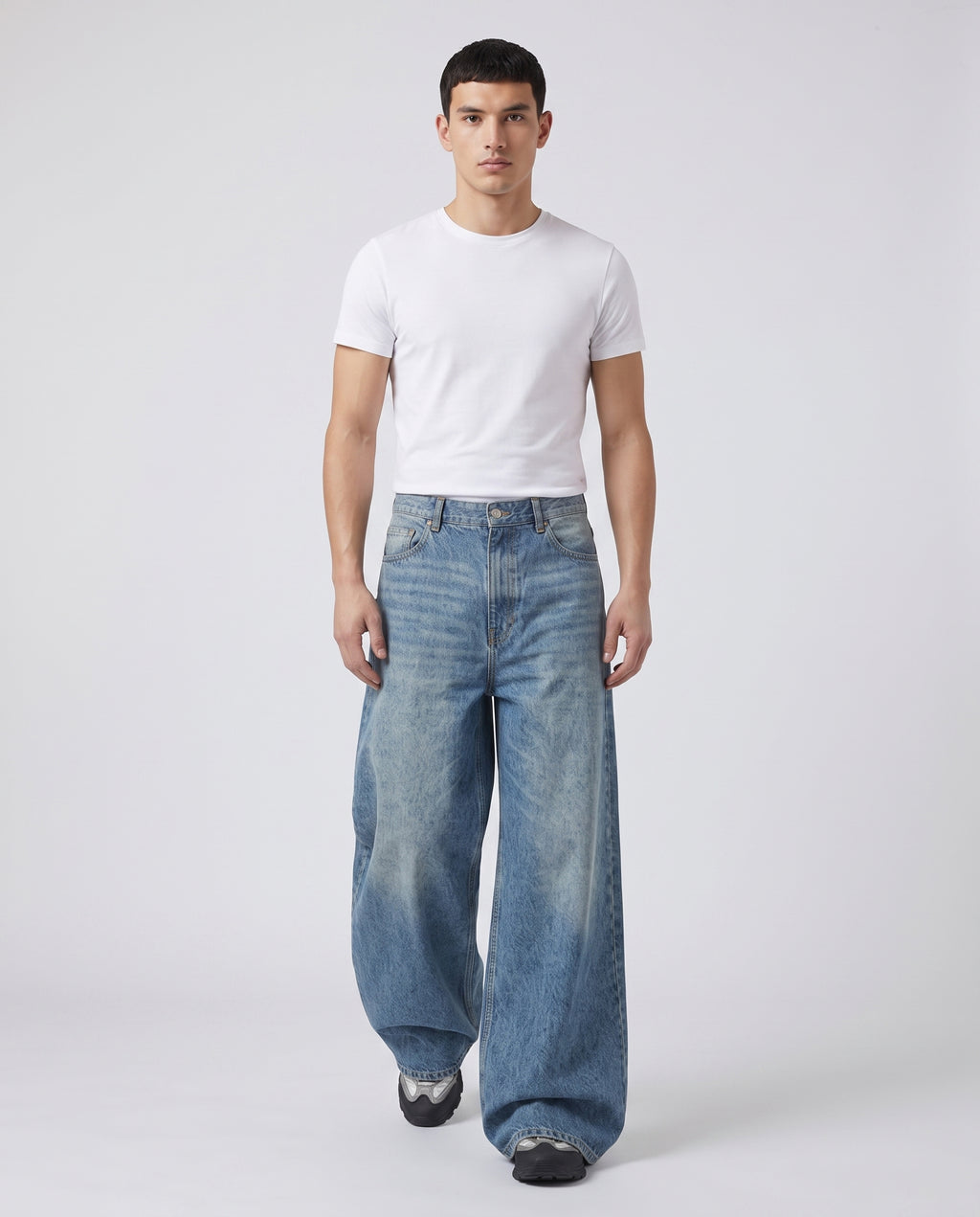 Big Easy Embroidered Jeans — Wing Wash on model — waist and pocket detail