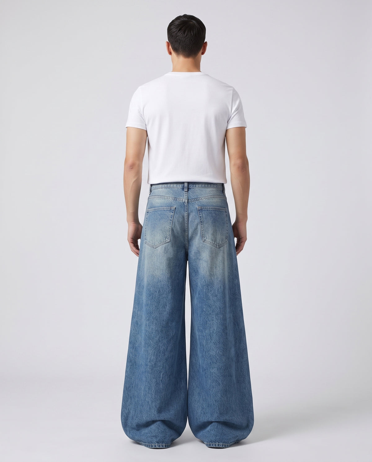 Big Easy Embroidered Jeans — Wing Wash on model — three-quarter view