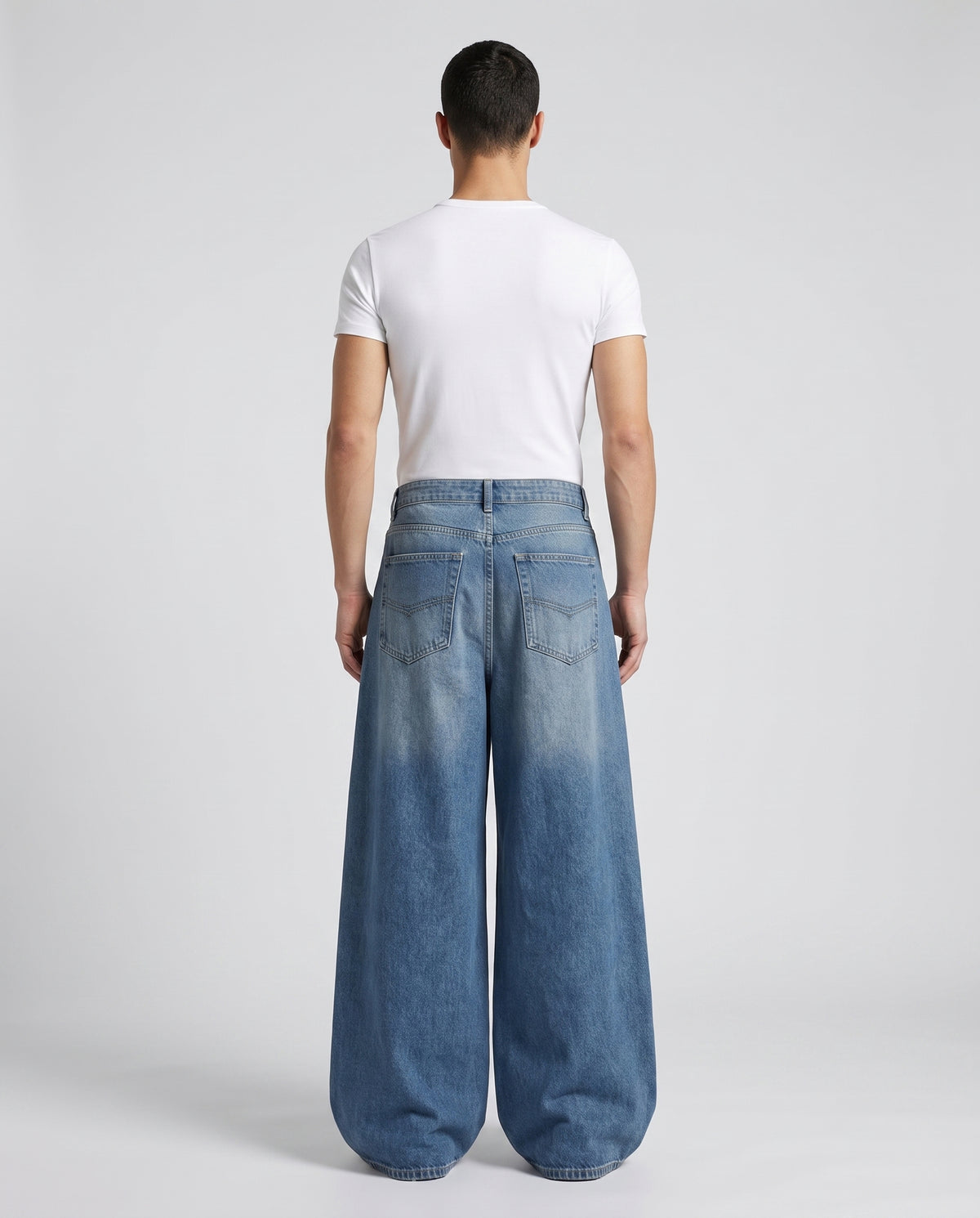 Easy Jeans — River Blue on model — back view