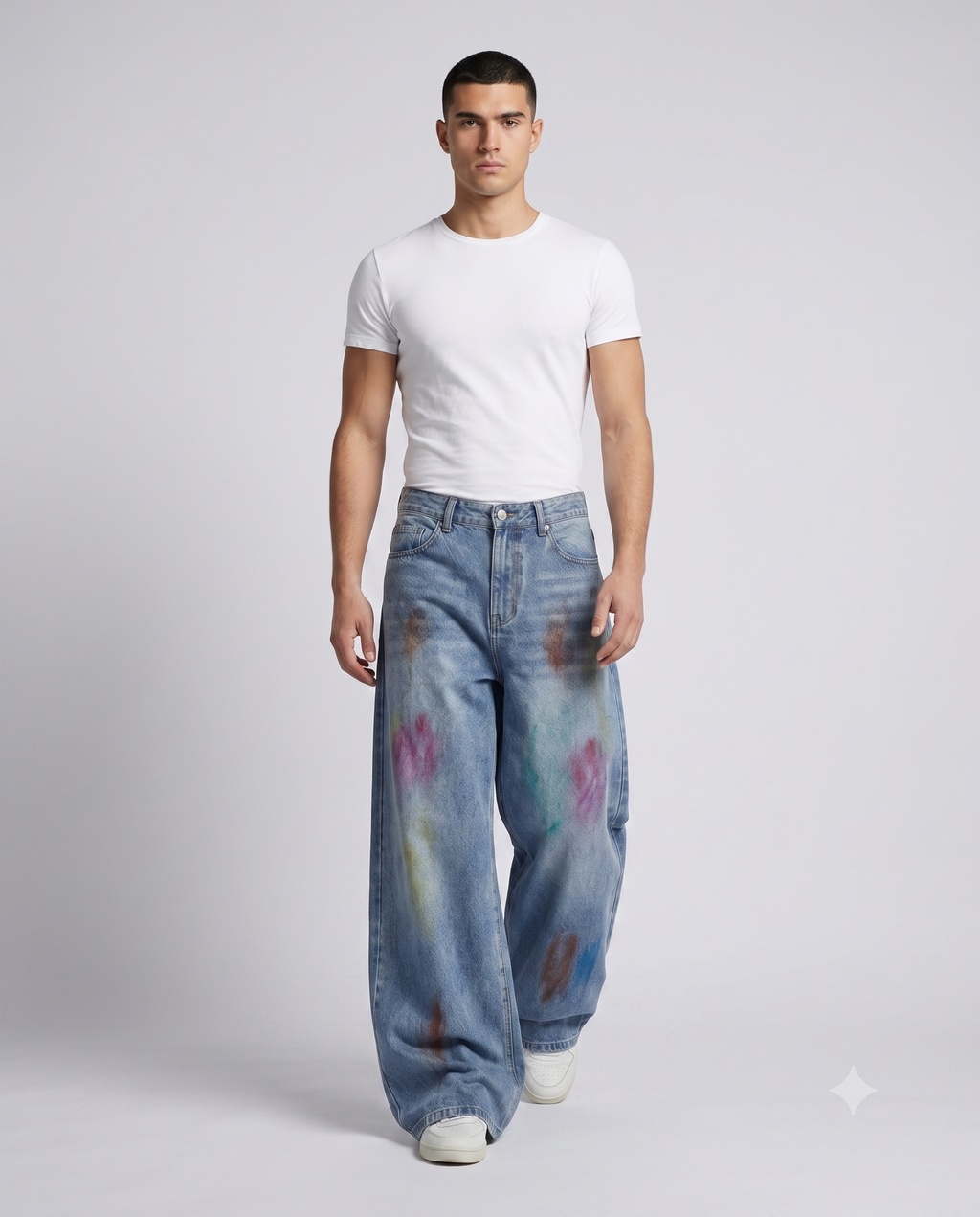 Boulevard Jeans — Lightning Wash on model — back view