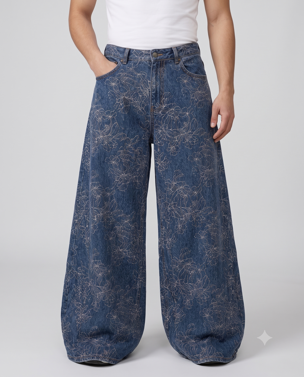 Boulevard Jeans — Lightning Wash on model — waist and pocket detail