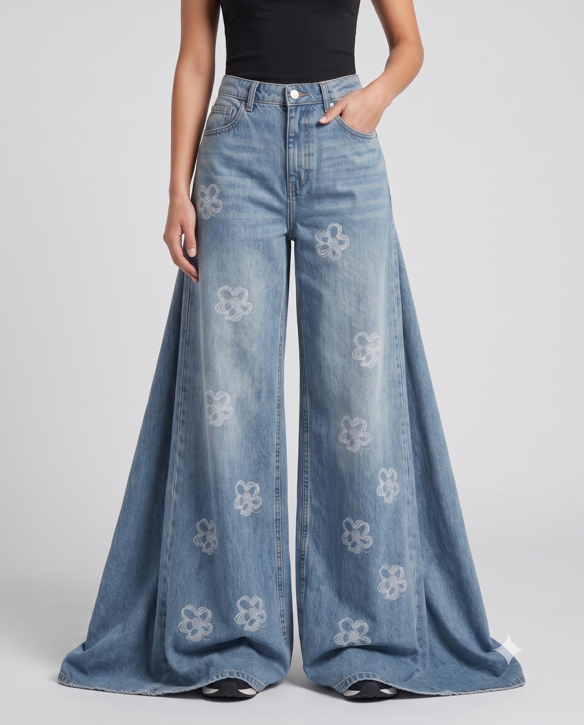 Boulevard Jeans — Chalk Stripe on model — back view