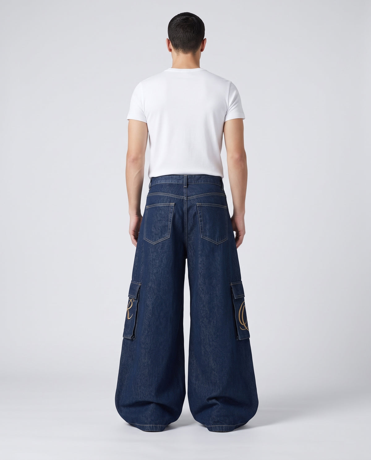 Cooper Jeans Lumber Wash on model — back view