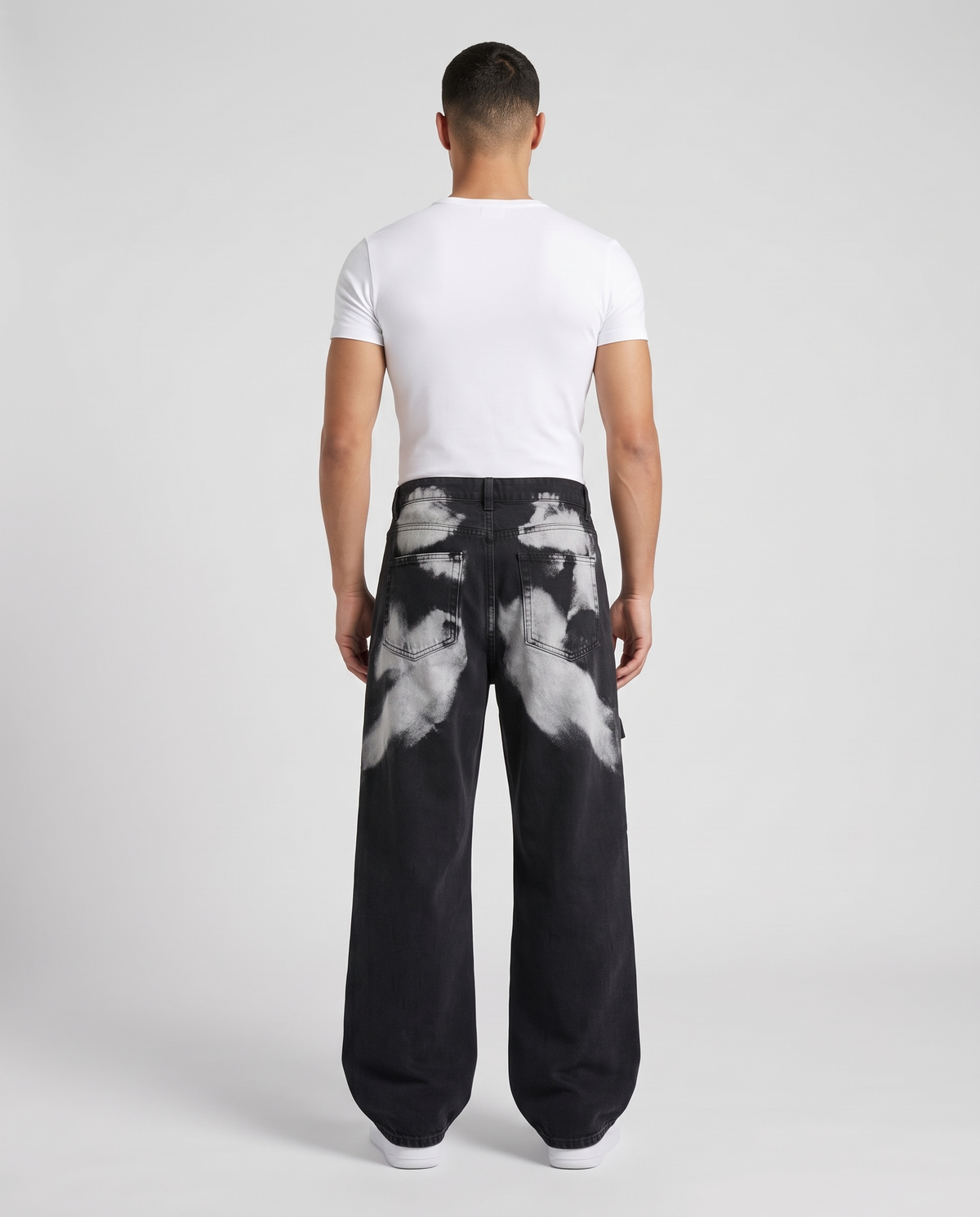 Foreman Jeans — Ink Splash on model — back view