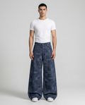Boulevard Jeans — Block Print on model — mega baggy fit covering sneakers