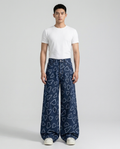 Boulevard Jeans — Heart Print on model — mega baggy fit covering sneakers