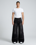 Session Jeans Deck Wash on model — mega baggy fit covering sneakers