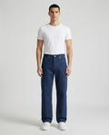 Easy Jeans Boardroom Stripe on model — classic straight fit