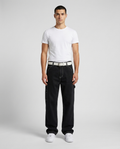 Foreman Jeans Anvil Black on model — classic straight fit
