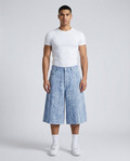 Easy Denim Shorts Sunfade on model — baggy wide-leg jorts