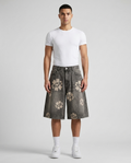 Easy Denim Shorts Petal Fade on model — baggy wide-leg jorts