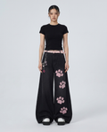 Women's Baggy Jeans Low Tide on model — mega baggy fit covering shoes